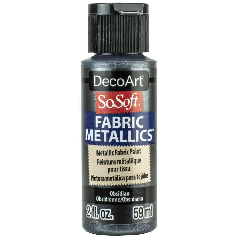 DecoArt Obsidian 2oz Fabric Metallics Paint