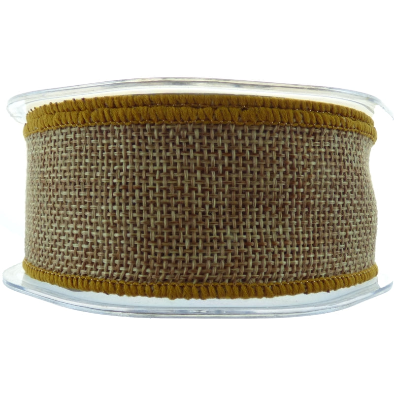 Wired Country Hessian Tan Ribbon No.76 - 38mm X 10m