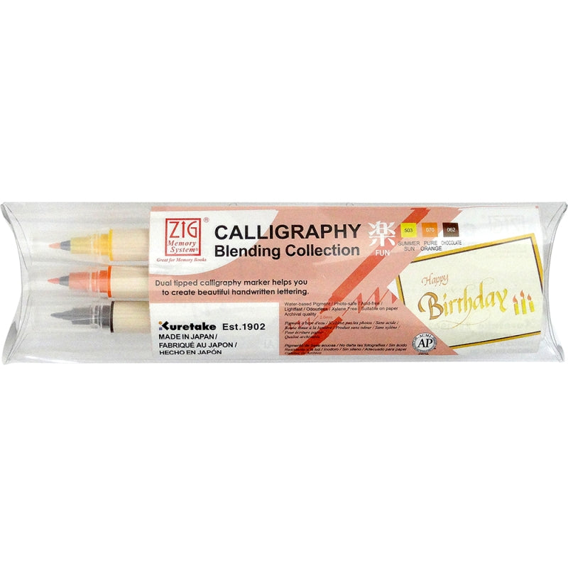 Kuretake Zig Memory Calligraphy X3 Fun3 Colour Blending Set - Fun