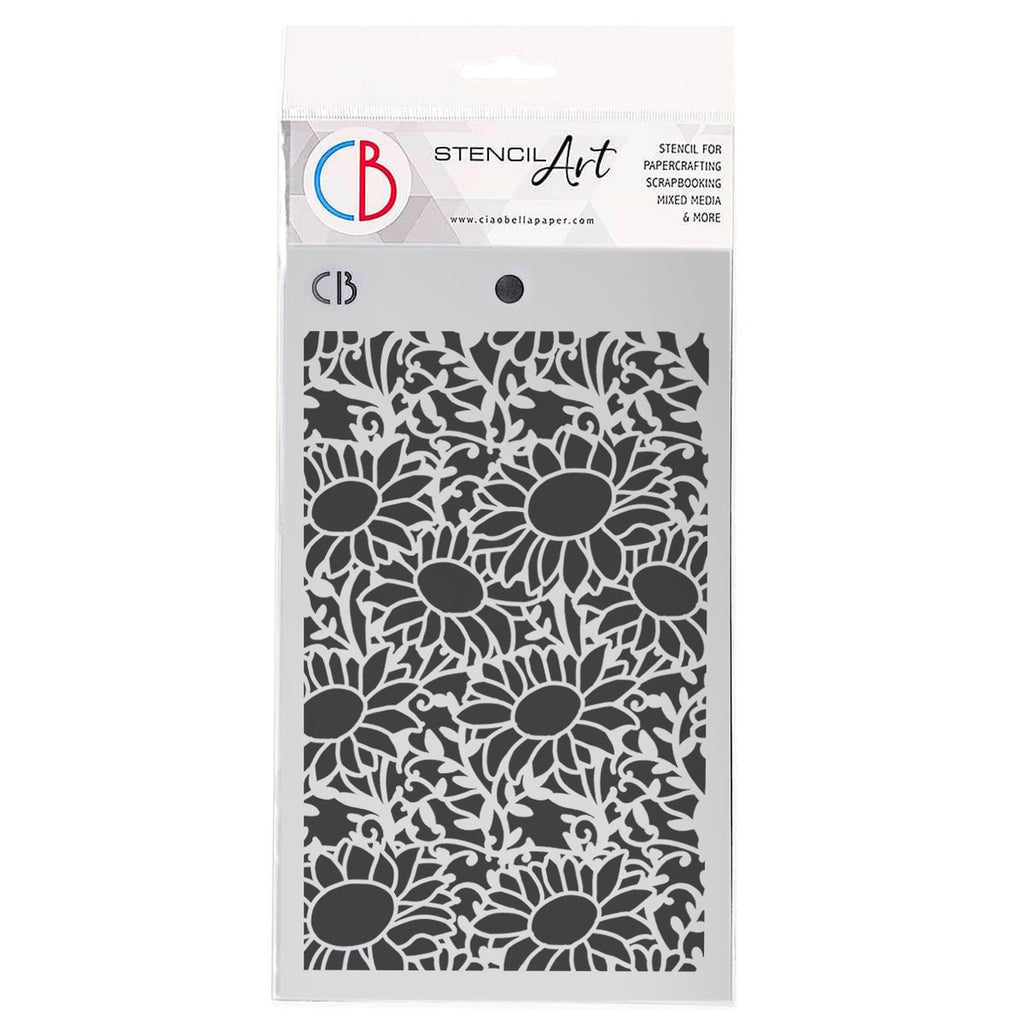 Ciao Bella Sunflower Fields 5" X 8" Texture Stencil