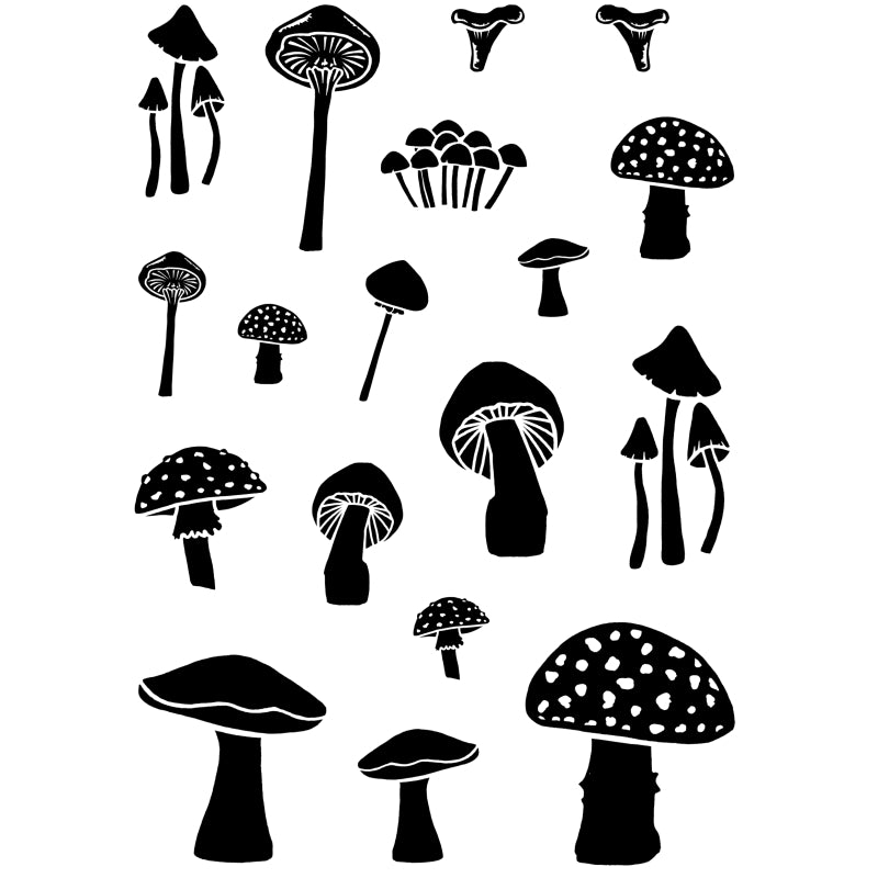 Card-io Tiny Toadstools A7 Clear Stamp Set