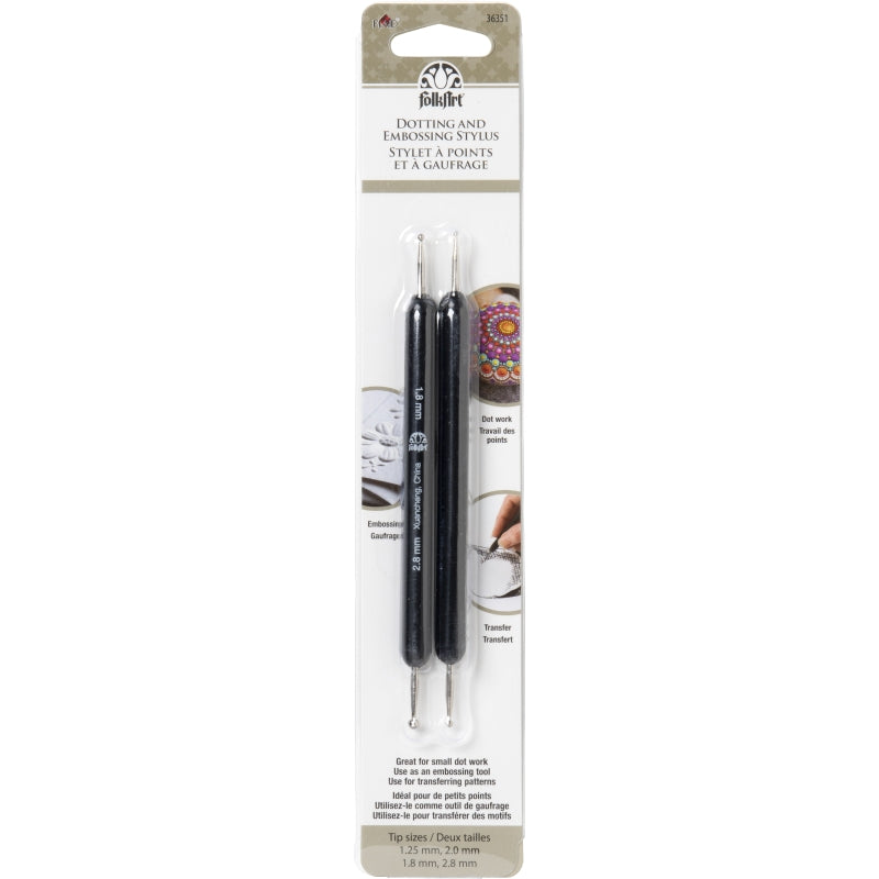 Folkart Dotting And Embossing Stylus 2 Piece