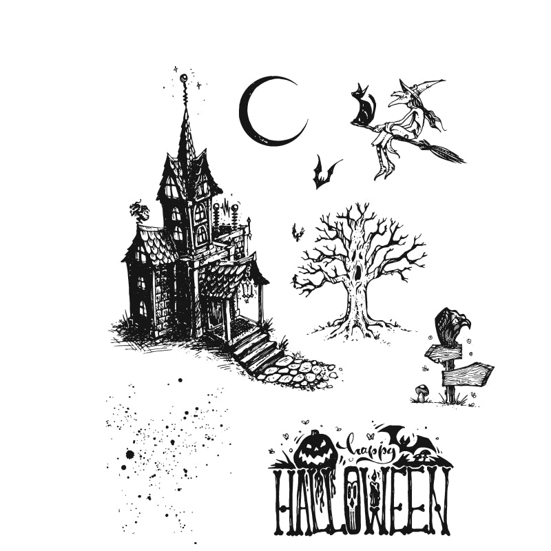 Art Gone Wild Haunted House Cling Stamp