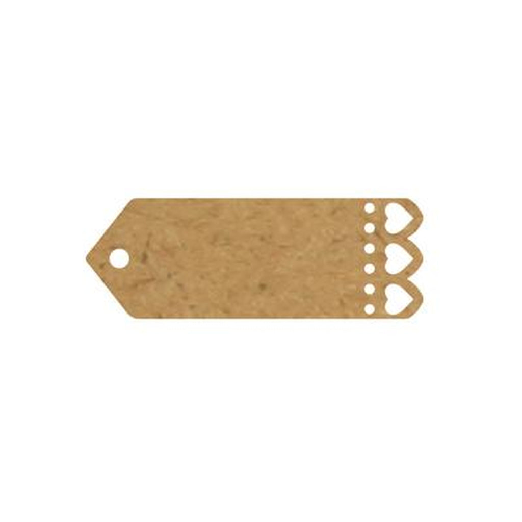 Greeting Tags 70mm X 25mm Heart X 10 Pieces