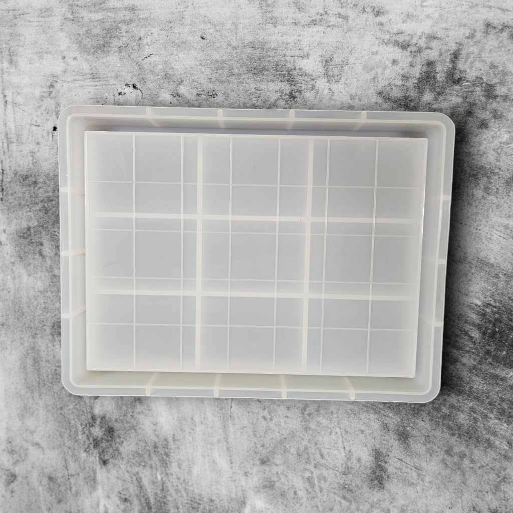 Earlyriser Big Rectangle Checkered Mosaic Tray Silicone Mould