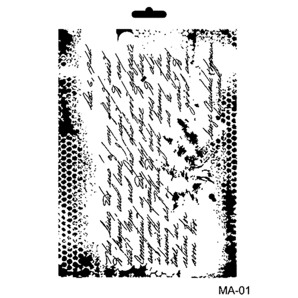 Cadence 21 X 29 Mix Media Stencil - Distress Writing