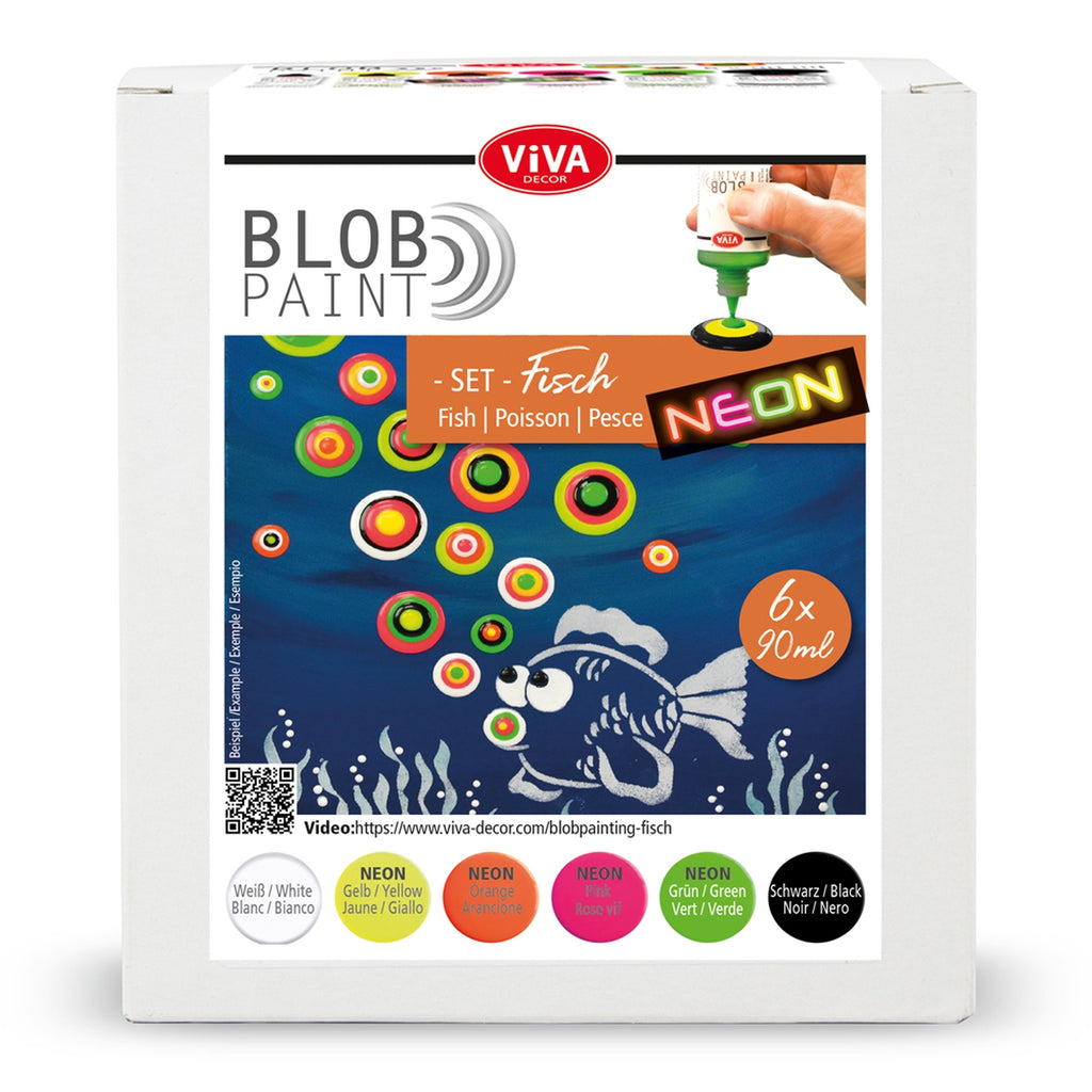 Viva Decor Blob Paint Kit "fish" 6 Paints 6 X 90 Ml