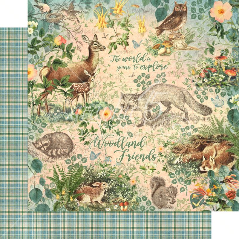Graphic 45 Woodland Friends 12x12 Paper Packs Of 5 Sheets