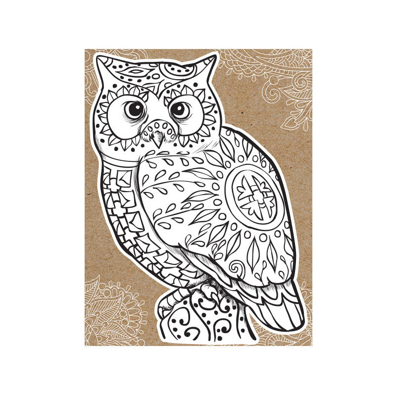 Paper House Productions Owl - Cards- Die Cut Coloring