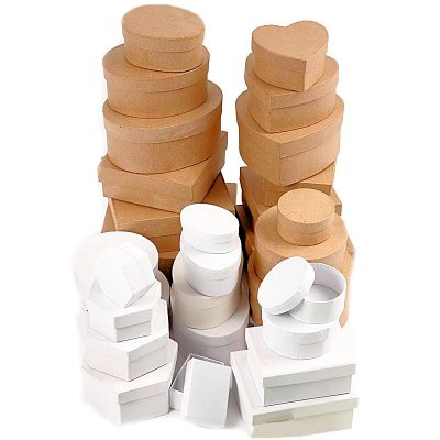 Creativ Boxes Bulk Buy White And Brown 30 Assorted Designs