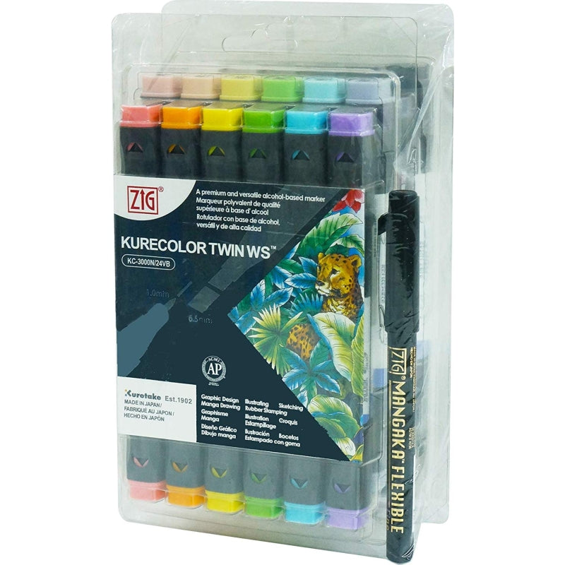 Kuretake Zig Kurecolor Twin Ws X24 Set24 Colour Set