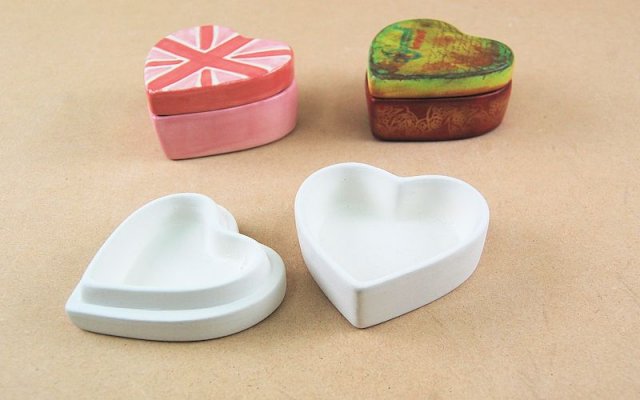 Ceramiche Arti-C Heart Box Small Plain Flat (Carton Of 8)