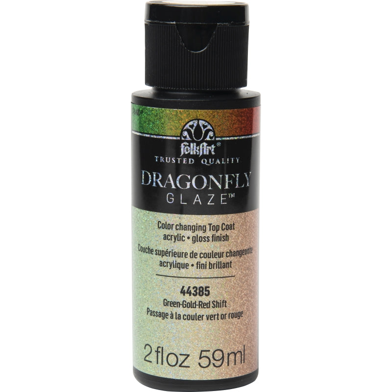 Gold Red Dragonfly Glaze Folkart 2oz