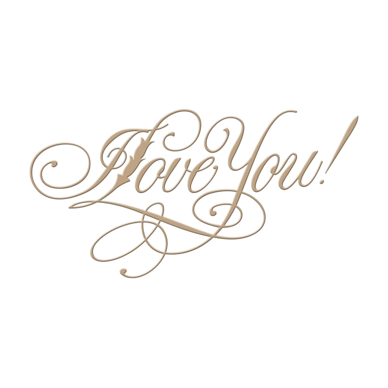 Spellbinders Copper Plate Script I Love You Glimmer Plate