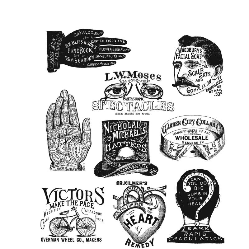 Art Gone Wild Eclectic Adverts Cling Stamps