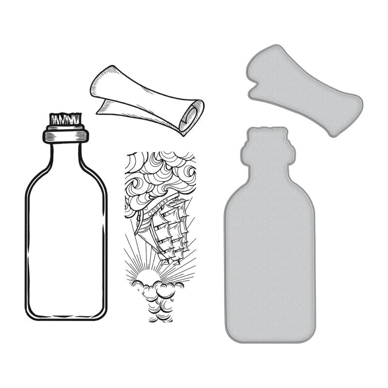 Spellbinders Message In A Bottle Stamp & Die Set