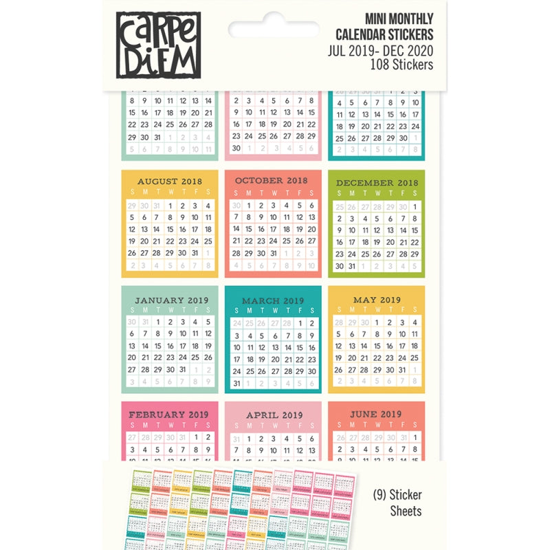 Pukka Pads Mini Monthly Calendar Stickers