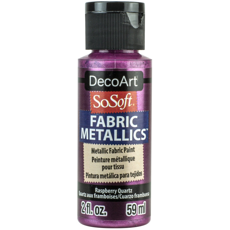 DecoArt Raspberry Quartz 2oz Fabric Metallics Paint WorldOfCraft