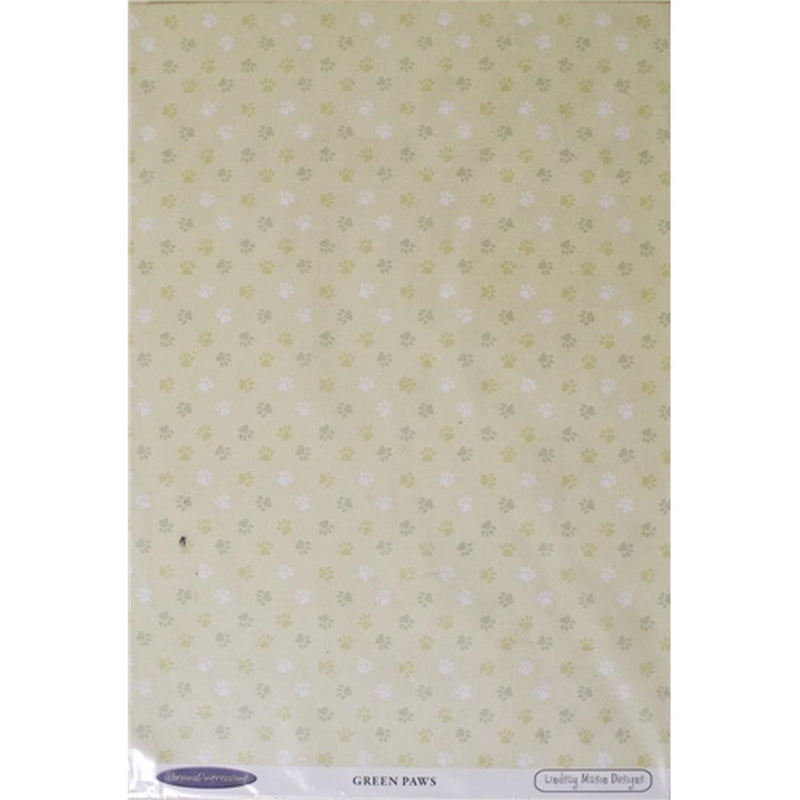 Lindsay Mason Green Paws Cardstock Pack Of 10 Sheets