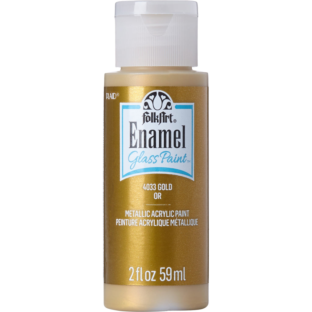 Metallic Pure Gold Folkart Enamels Metallic/glitter - 2 Oz.
