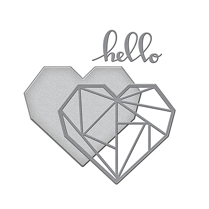 Spellbinders Hello Geo Heart