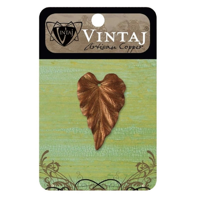 Vintaj Natural Brass Co. 38x23mm Copper Woodland Leaf