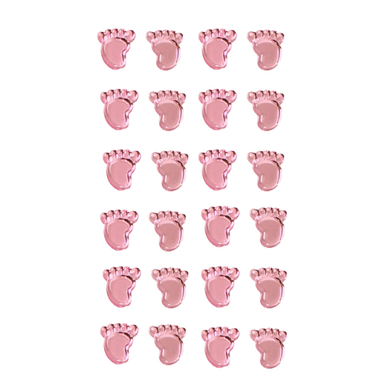 Girl Footprints Pearl Pink Craft Stickers - 25 Pieces