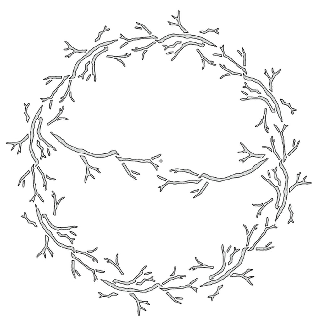 Twiggy Wreath - Majemask Stencil