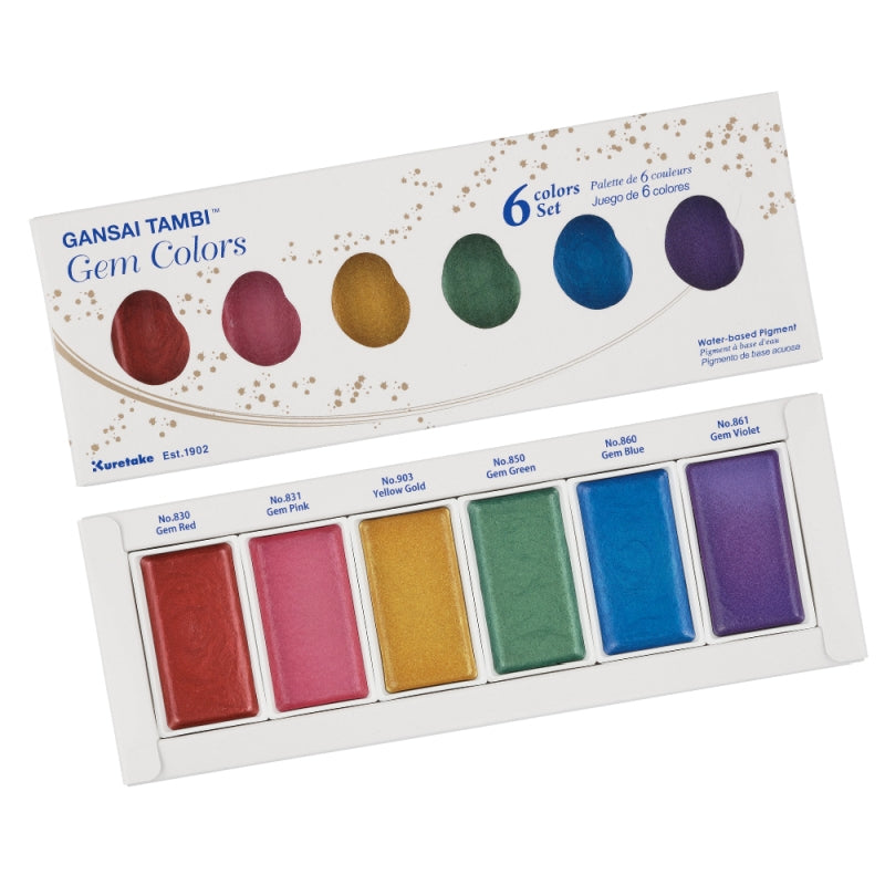 Kuretake Gansai Tambi Gem 6 Colour Set - Gem