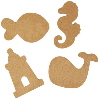 Yart Factory Ornaments - Sea Life - Pack 4 Mdf