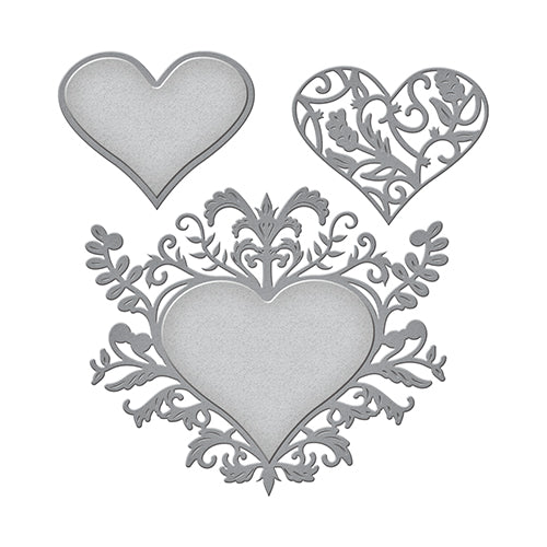 Spellbinders Botanical Heart Pair