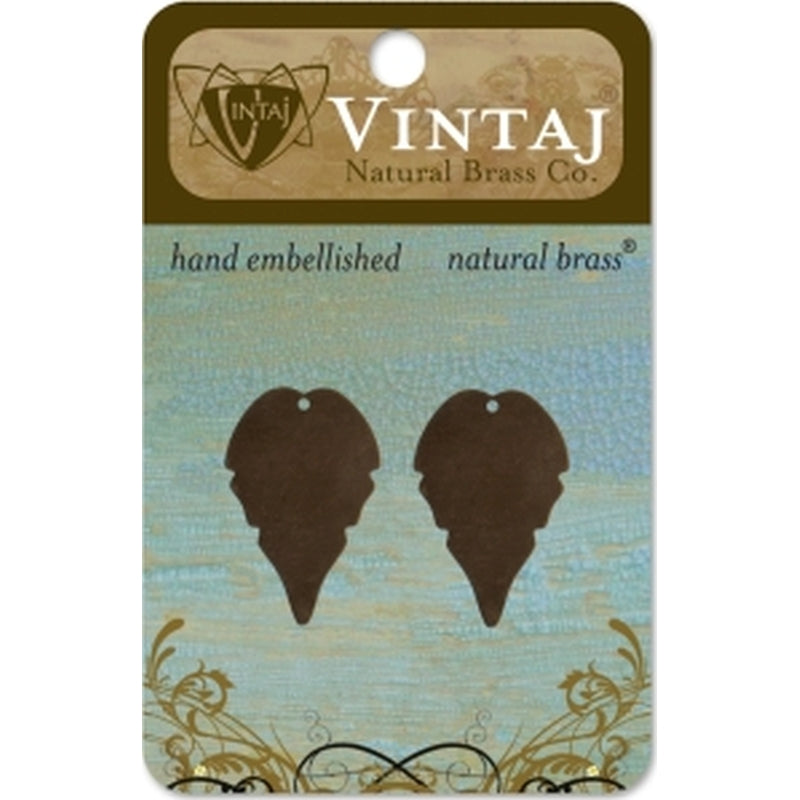 Vintaj Natural Brass Co. 27x18mm Trailing Leaf