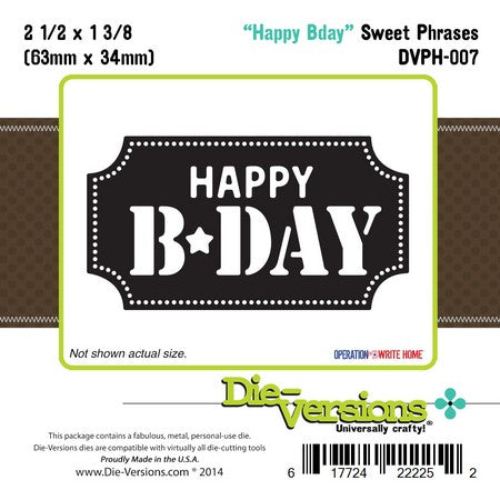 Die-Versions Sweet Phrases - Happy B Day