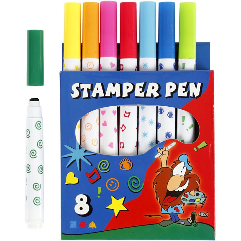 Creativ Stamp Markers 8pieces Assorted Colours