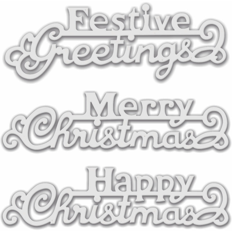 Sue Dix Festive Greetings (set Of 3) Sweet Dixie Cutting Die