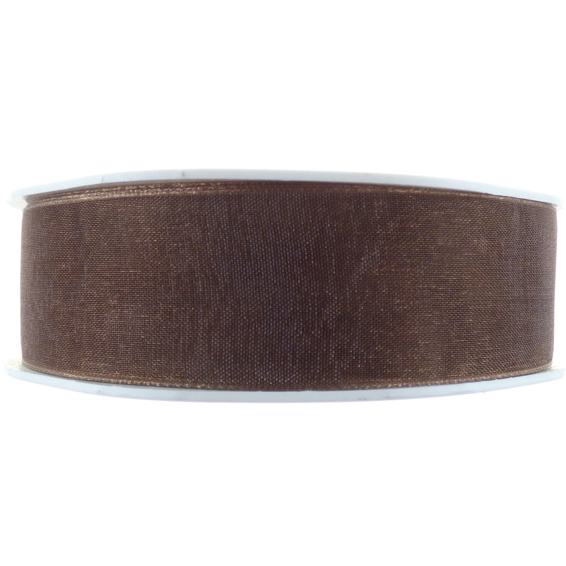 Woven Edge Ribbon Choco No.58 - 10mm X 20m