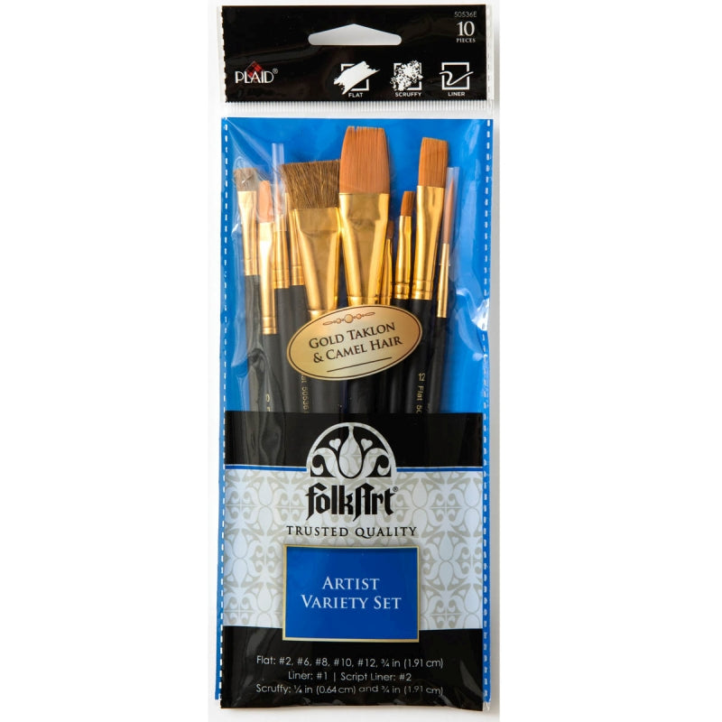 Folkart Artist Variety Brush Set 10 Pieces