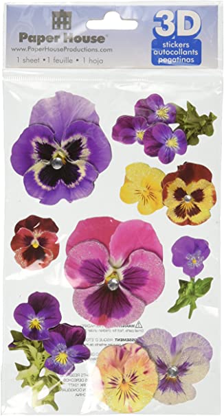 Paper House Productions Pansies - Sticker - 3d
