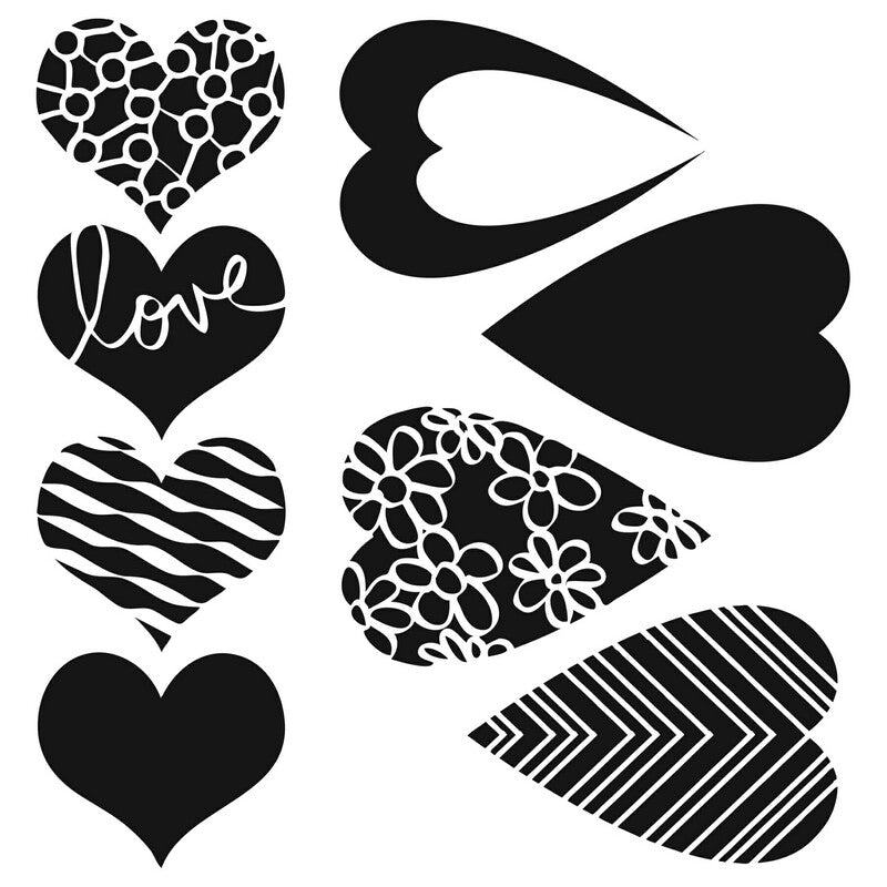 The Crafters Workshop Mini Template Mix & Match Hearts