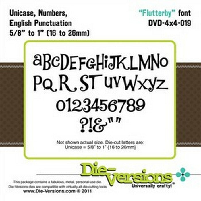 Die-Versions Fonts - Flutterby