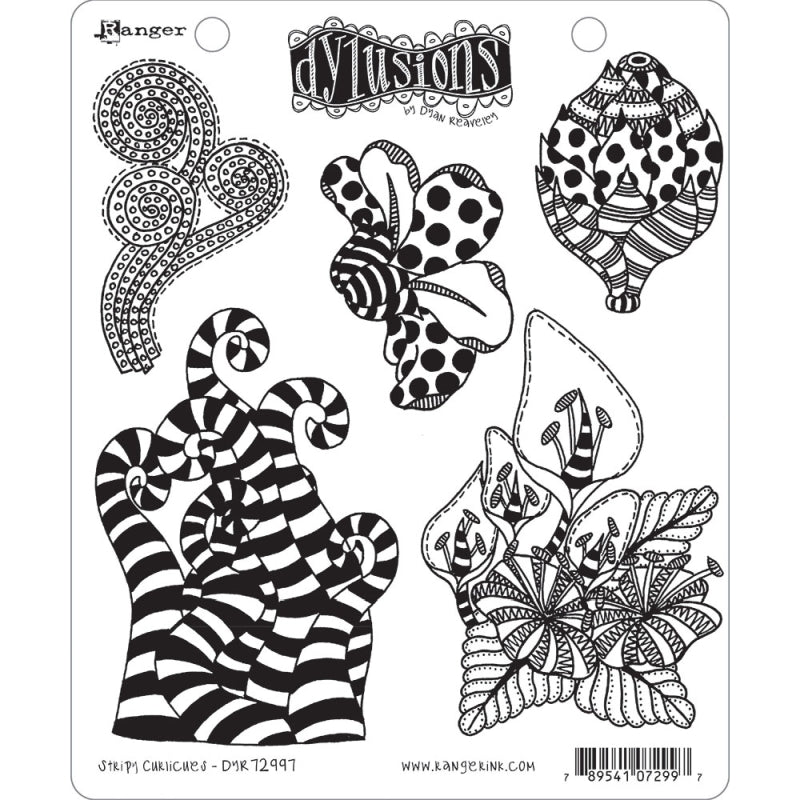 Ranger Dylusions Stamp Stripy Curlicues