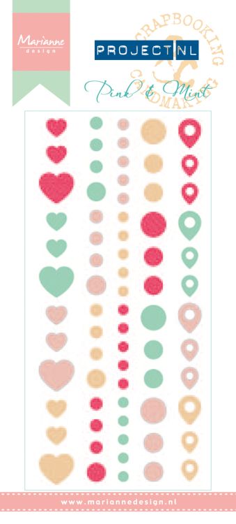 Marianne Design Enamel Stickers - Pink & Mint