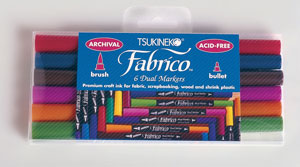 Tsukineko Fabrico Dual Marker 6 Colour Set
