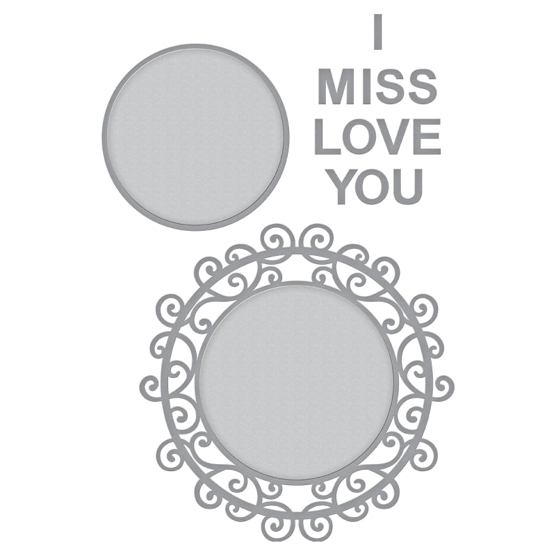 Spellbinders Miss You Swirl Etched Die