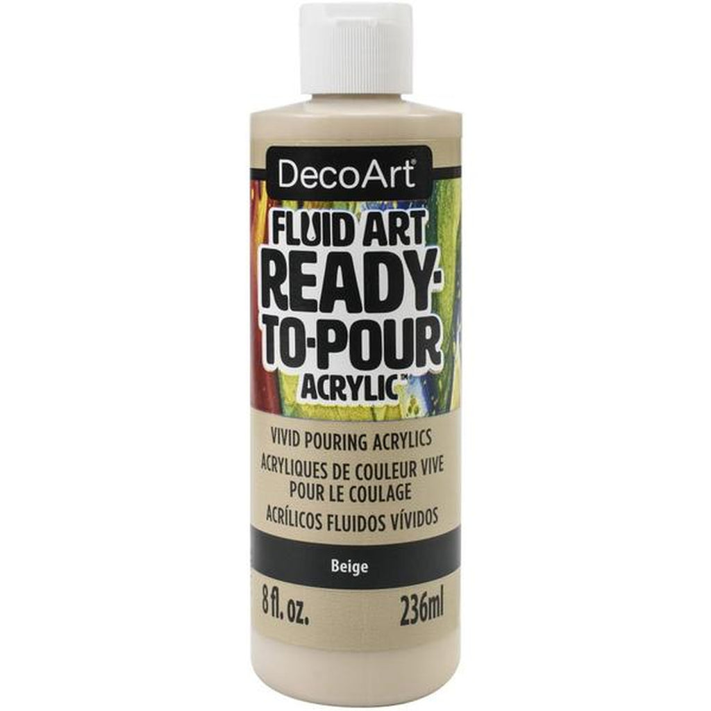 DecoArt Beige Fluid Art Ready To Pour Acrylic 8oz