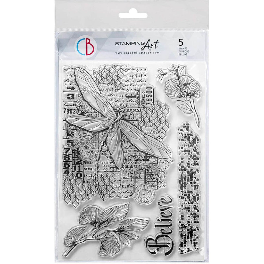 Ciao Bella Fly Through Dreams Stamp Set Indigo