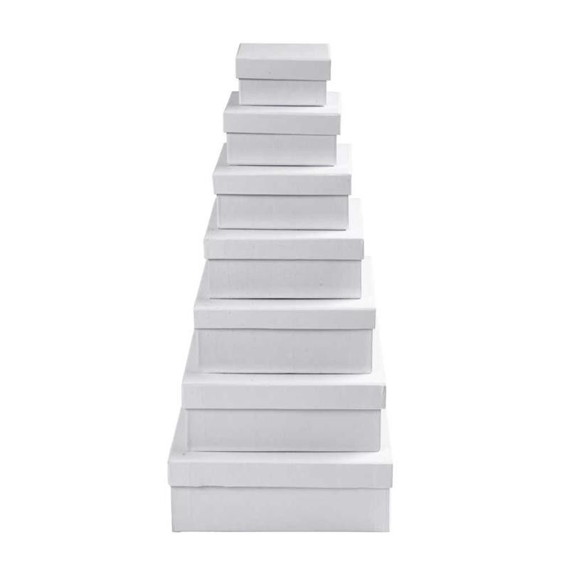 Creativ Square Boxes 7 Pieces White