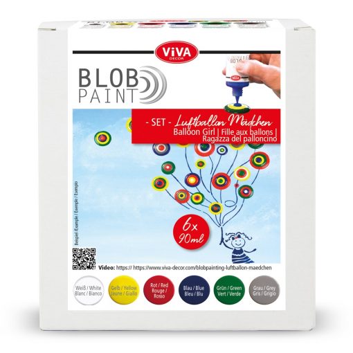 Viva Decor Blob Paint Kit "girl With Balloons" 6 Paints 6 X 90 Ml