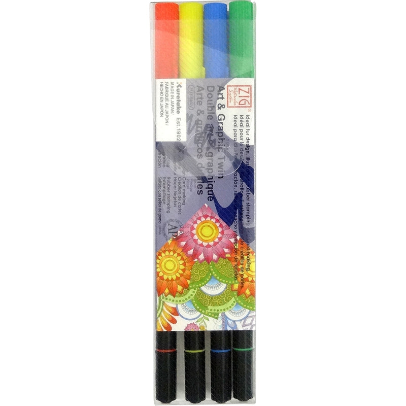 Kuretake Zig Art & Graphic Twin X4 Core4 Colour Set (core)