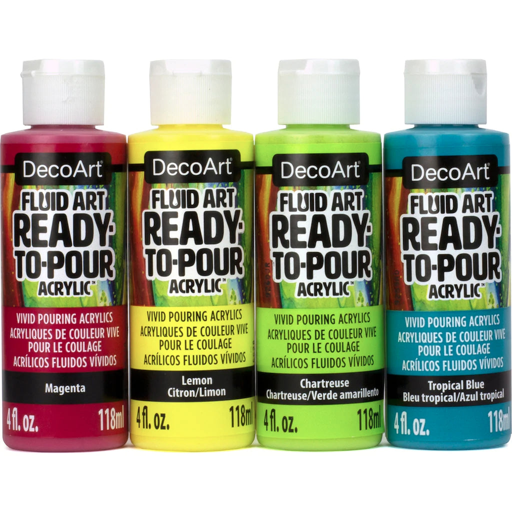 DecoArt 4 Colour Fluid Art Tropical Pouring Value